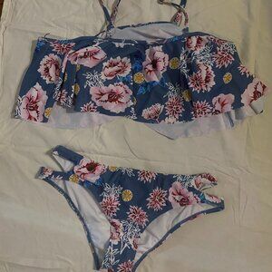 Blue with Flowers Bikini